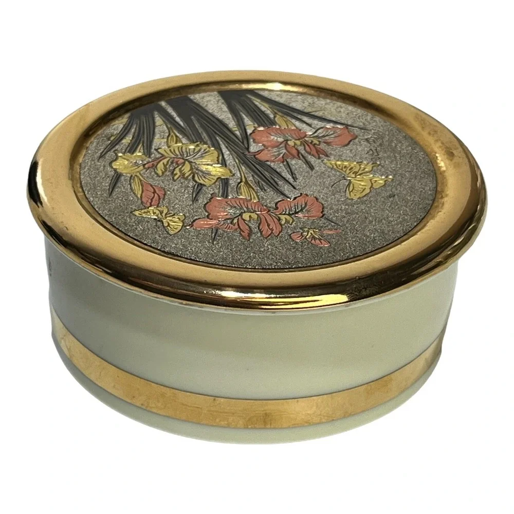 Vintage Art of Chokin‎ Porcelain Covered Trinket Box